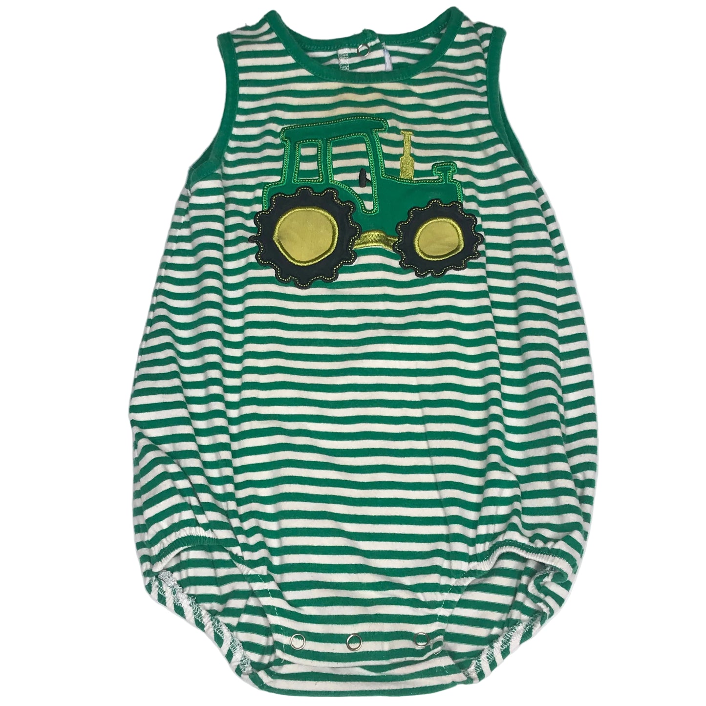 Trotter St. Tractor Striped Bubble Baby Boy Size 18M