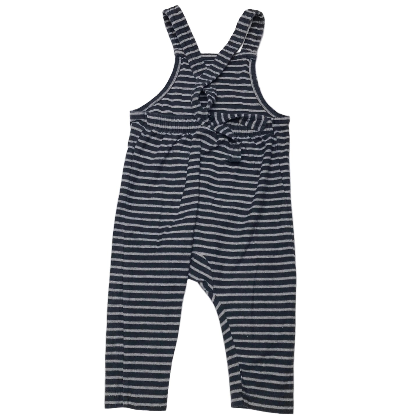 Tea Collection Stripes Knit Jumpsuit One Piece Navy Blue Grey Unisex Size 9-12M