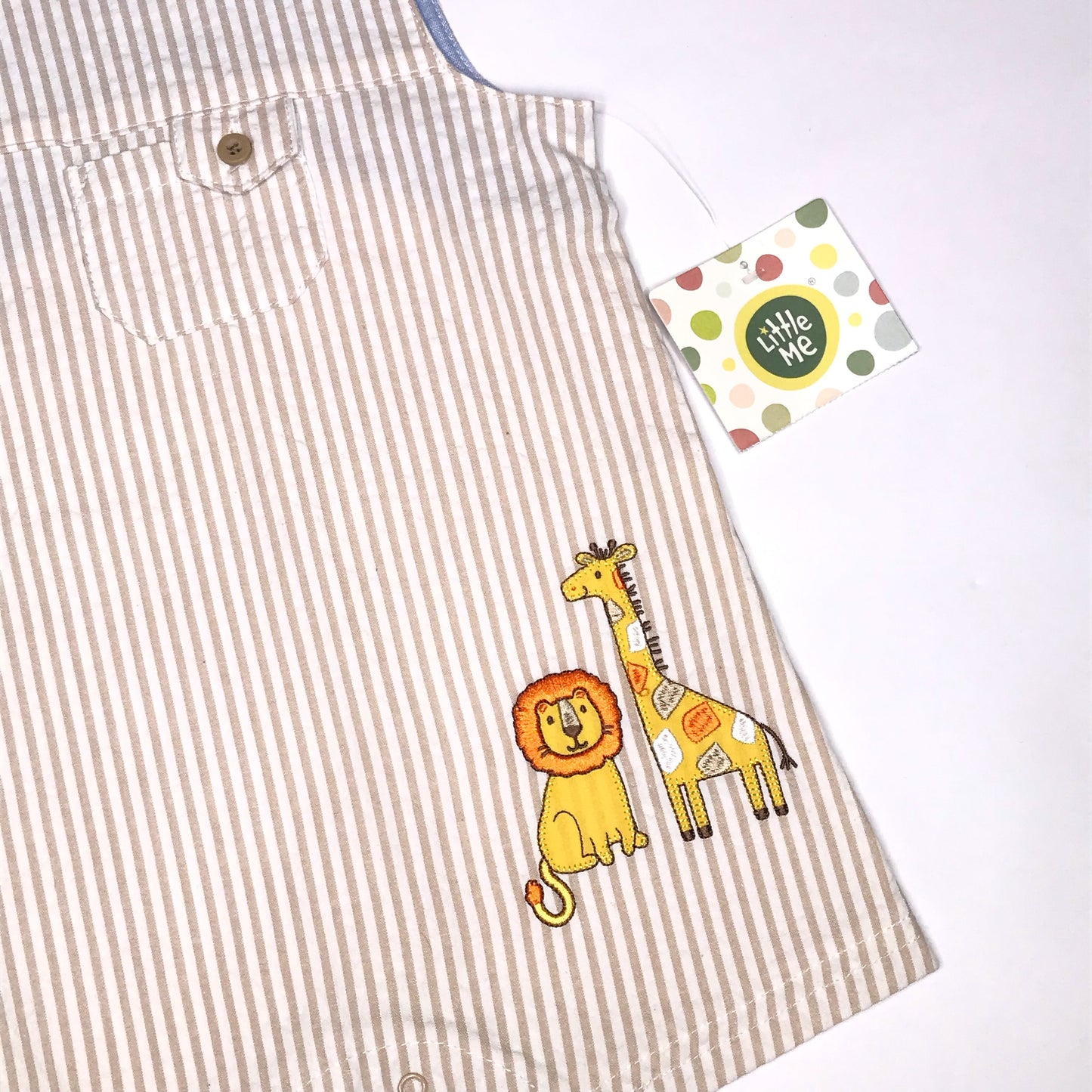 NWT Little Me Striped Sunsuit Safari Animals Baby Boy Size 6M