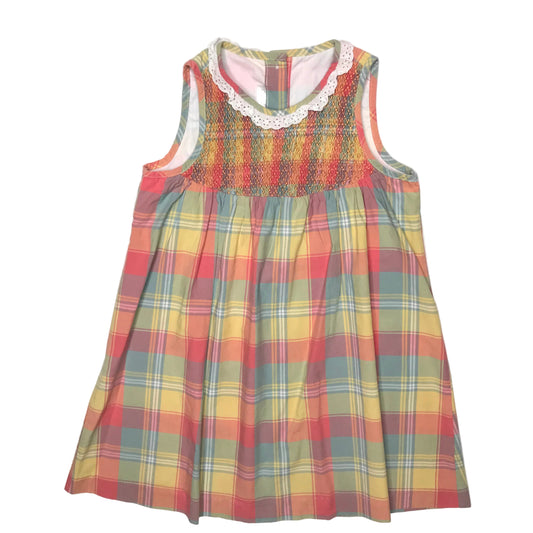 Dondolo Plaid Multicolored Dress Girl Size 5