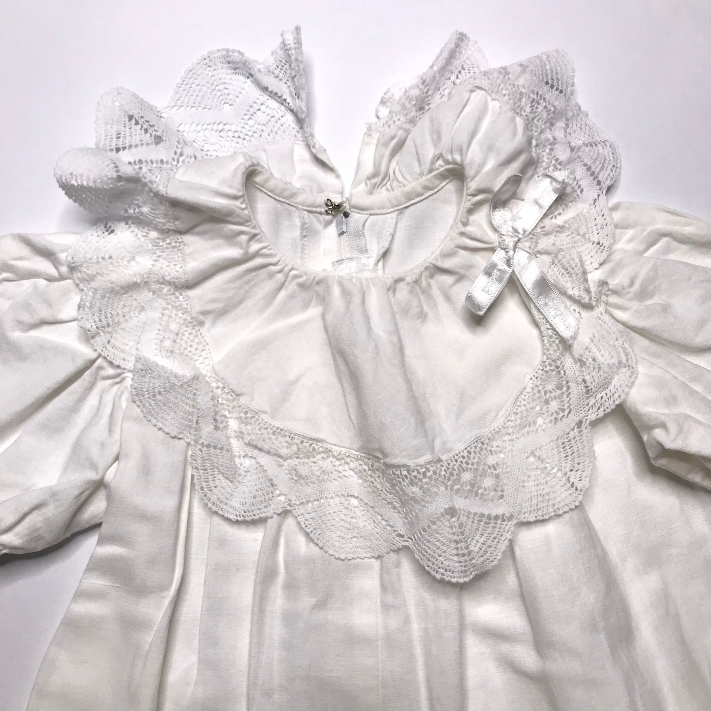 Paper White Heirloom Bubble Romper White Lace Collar Size 2T