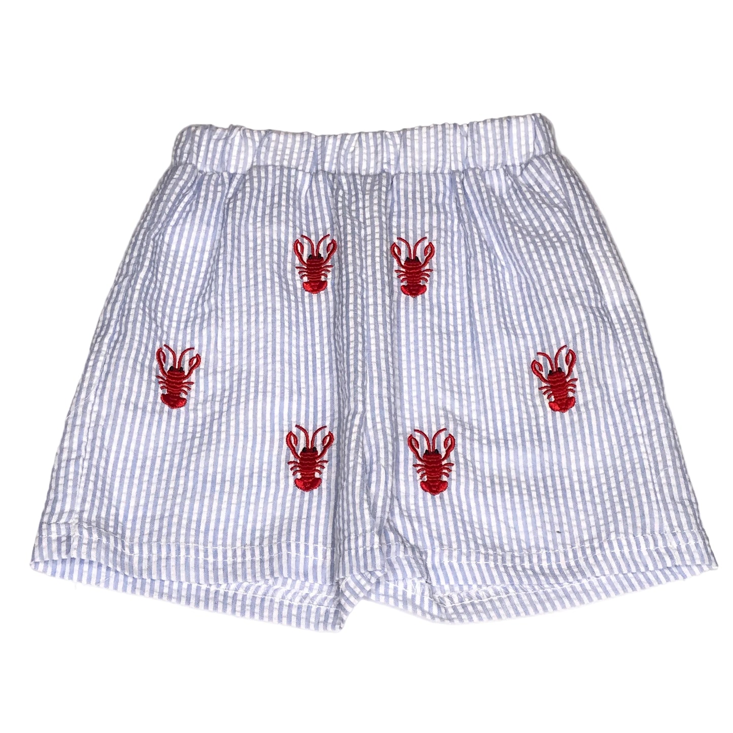Design Baby Boy Seersucker Crawfish Elastic Waist Shorts Size 12-18M