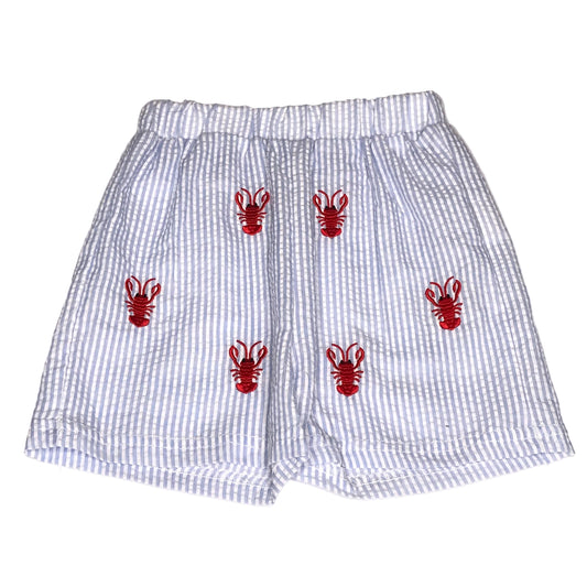 Design Baby Boy Seersucker Crawfish Elastic Waist Shorts Size 12-18M
