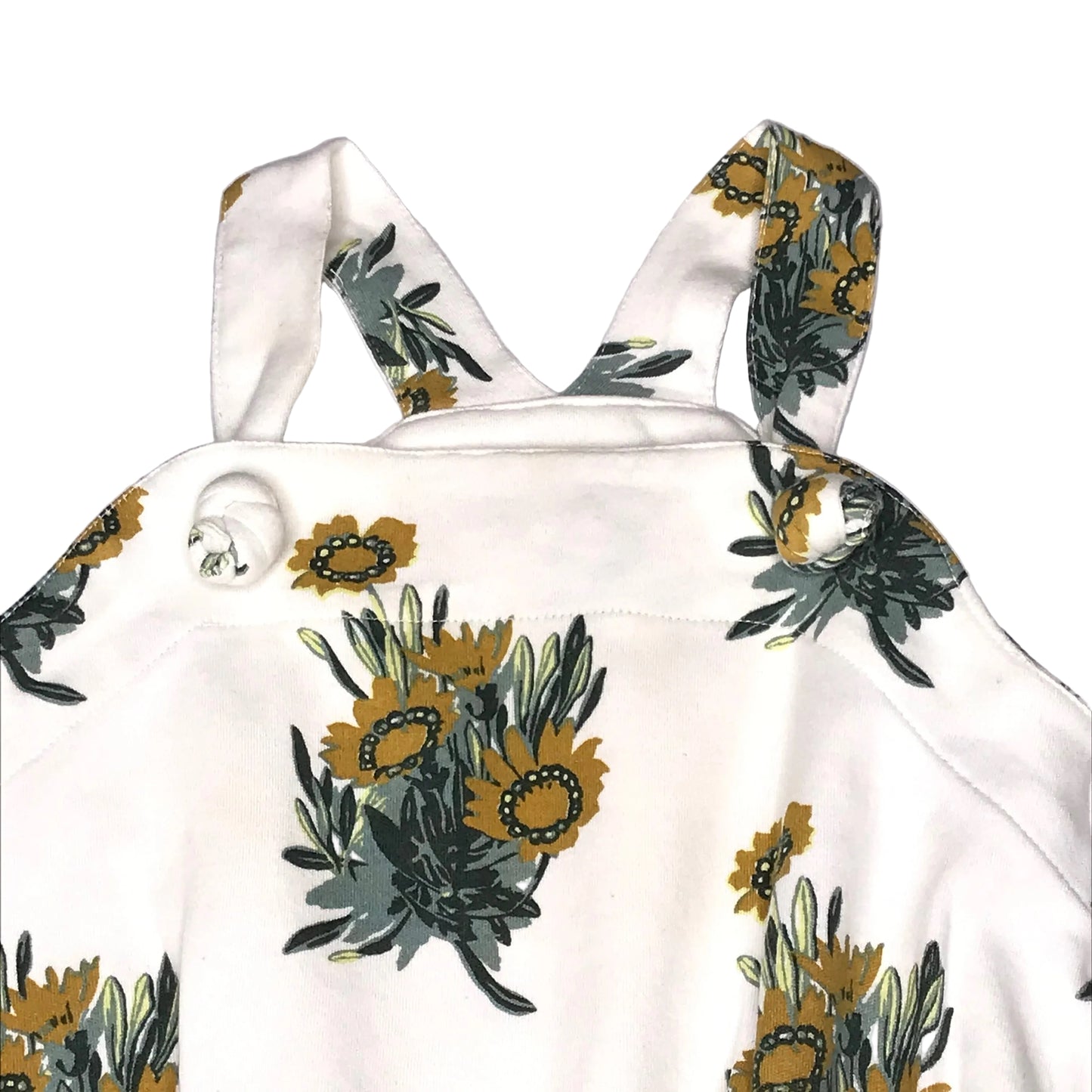 Kate Quinn Floral Calendula Organic Cotton Country Bubble Romper Girl Size 18-24M