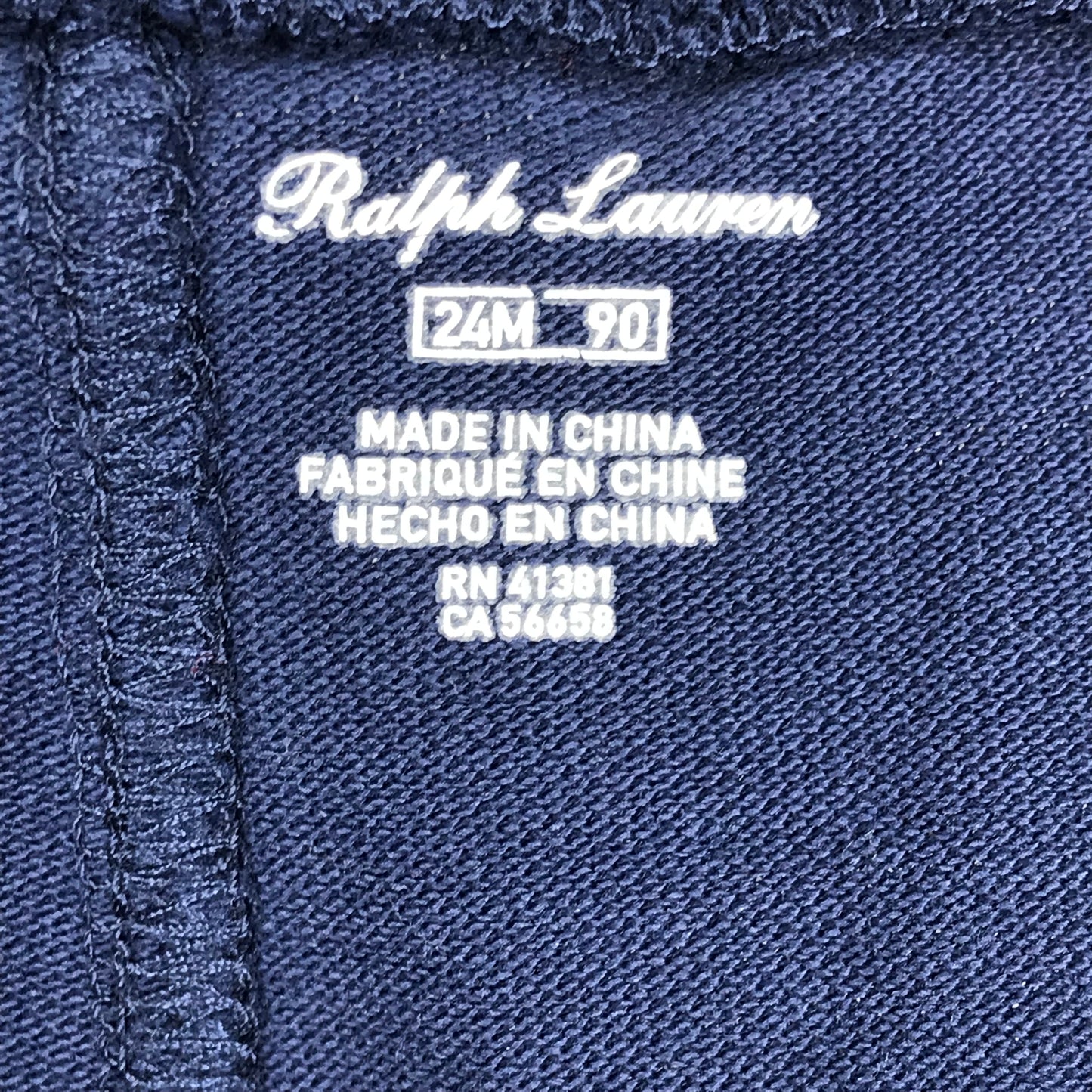 Polo Ralph Lauren Baby Boys Cotton Elastic Waist Shorts Navy Blue Size 24M