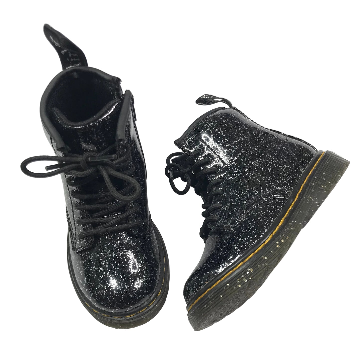 Dr. Martens 1460 Cosmic Glitter Ankle Boots Black Shoes Girls Toddler Size 8