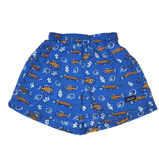Patagonia Baby Boy Baggies Shorts Fish Blue Size 12-18M