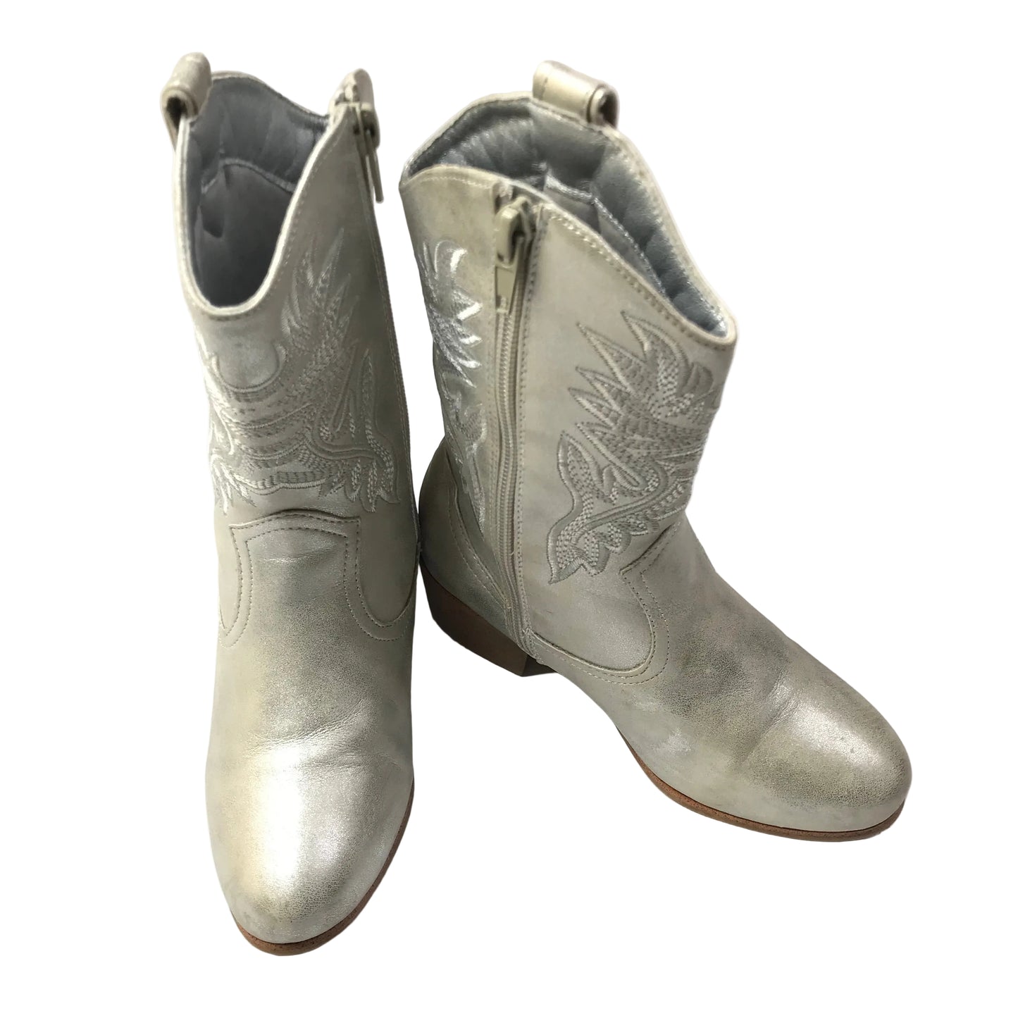 Mia Bloome Western Cowgirl Boots Silver Shoes Girls Size 13M