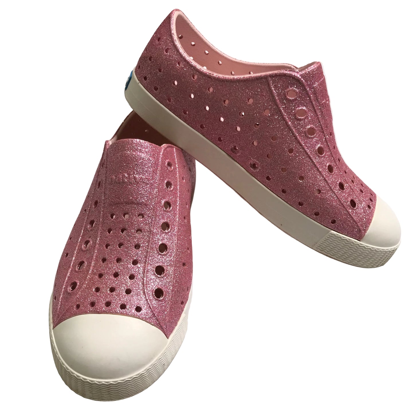Native Jefferson Slip On Waterproof Sneakers Shoes Pink Glitter Girl Shoes Size J1
