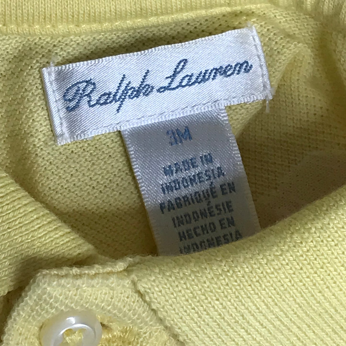 Polo Ralph Lauren Baby Boys Shortall Yellow Logo Size 3M