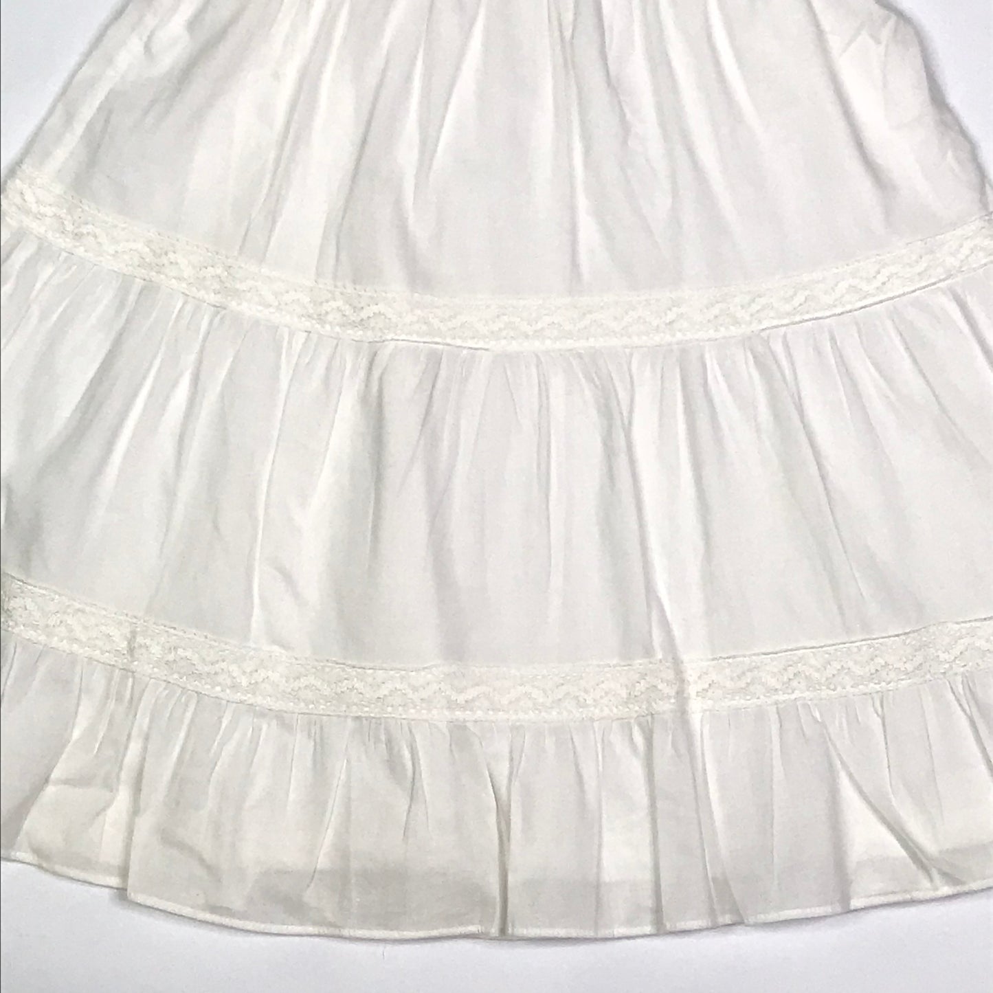 Strasburg White Lace Ruffle Tiered Maxi Dress Girls Size 3