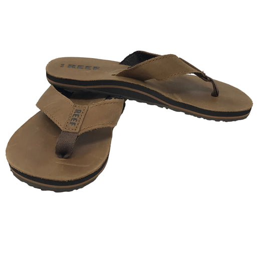 Reef Smoothy Leather Flip Flops Boys Size 9/10