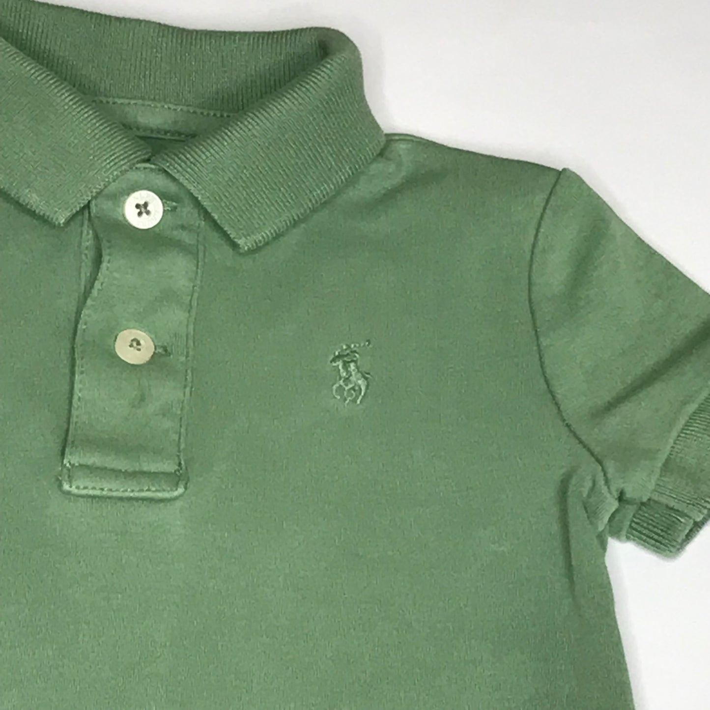 Polo Ralph Lauren Baby Boys Green Soft Cotton Shortall Size 12M