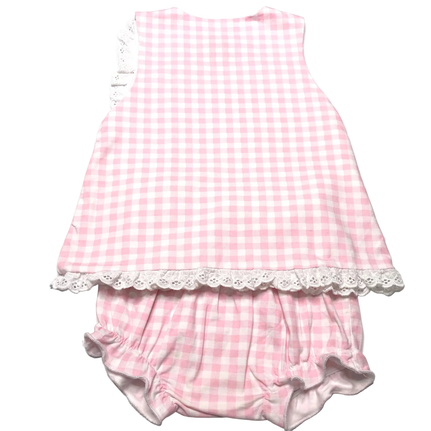 Sugar Dumplin Gingham Pink White Bloomer Set Girl Size 18M