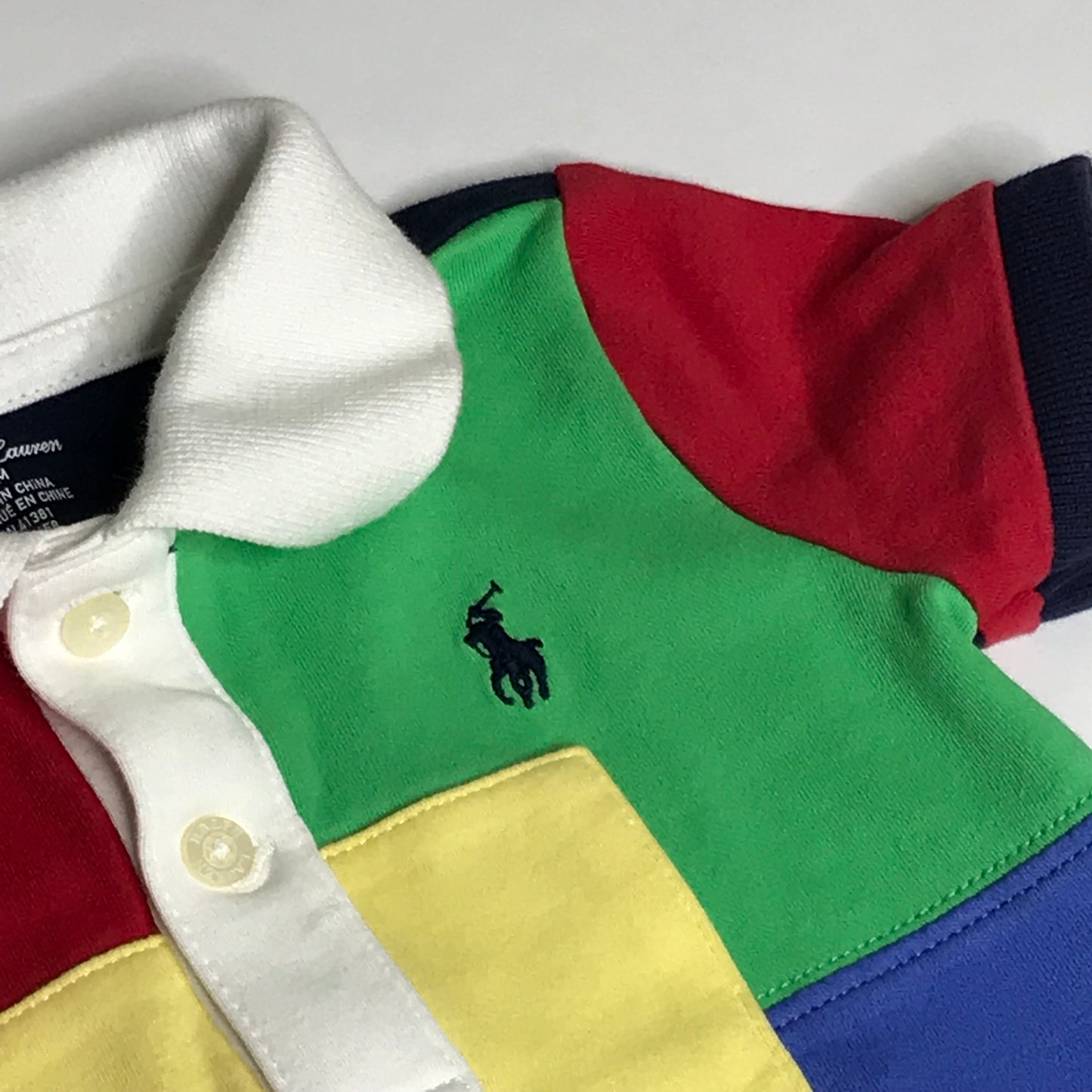 Polo Ralph Lauren Baby Boys Patchwork Shortall Size 9M