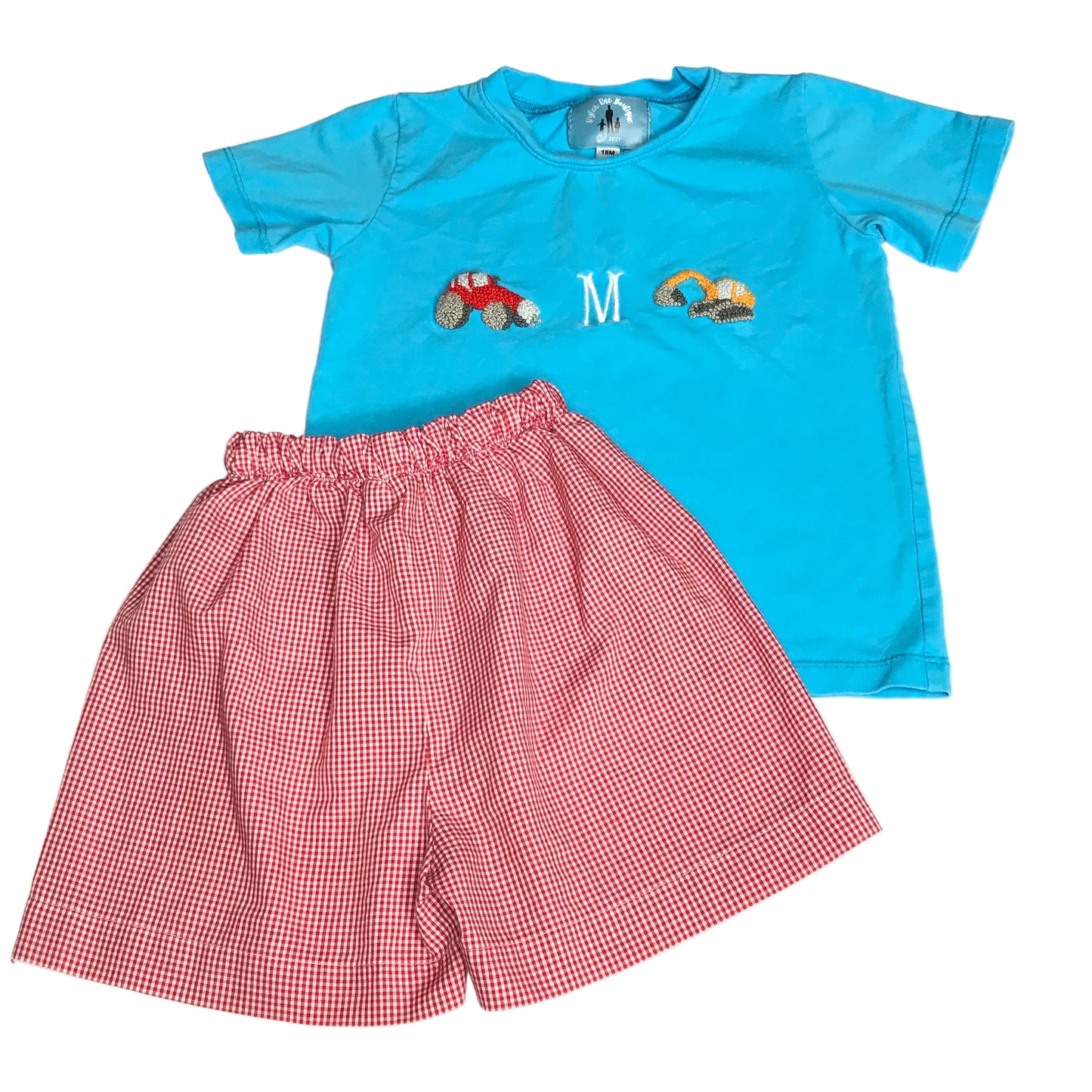 Kyler Rae Boutique Baby Boy “M” Monogram Short Set Size 18M