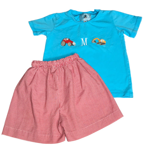 Kyler Rae Boutique Baby Boy “M” Monogram Short Set Size 18M