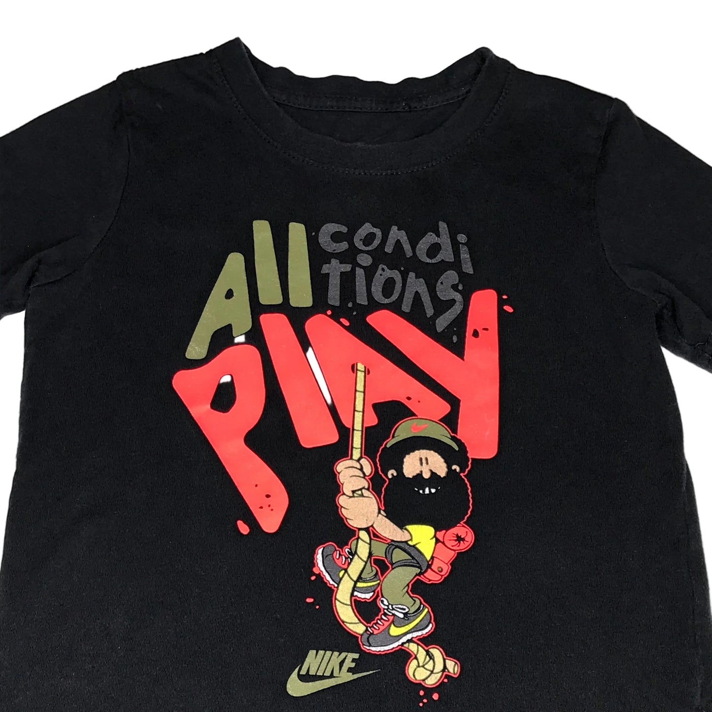 Nike Kids Sportswear Graphic T-Shirt Black Boys Size 7