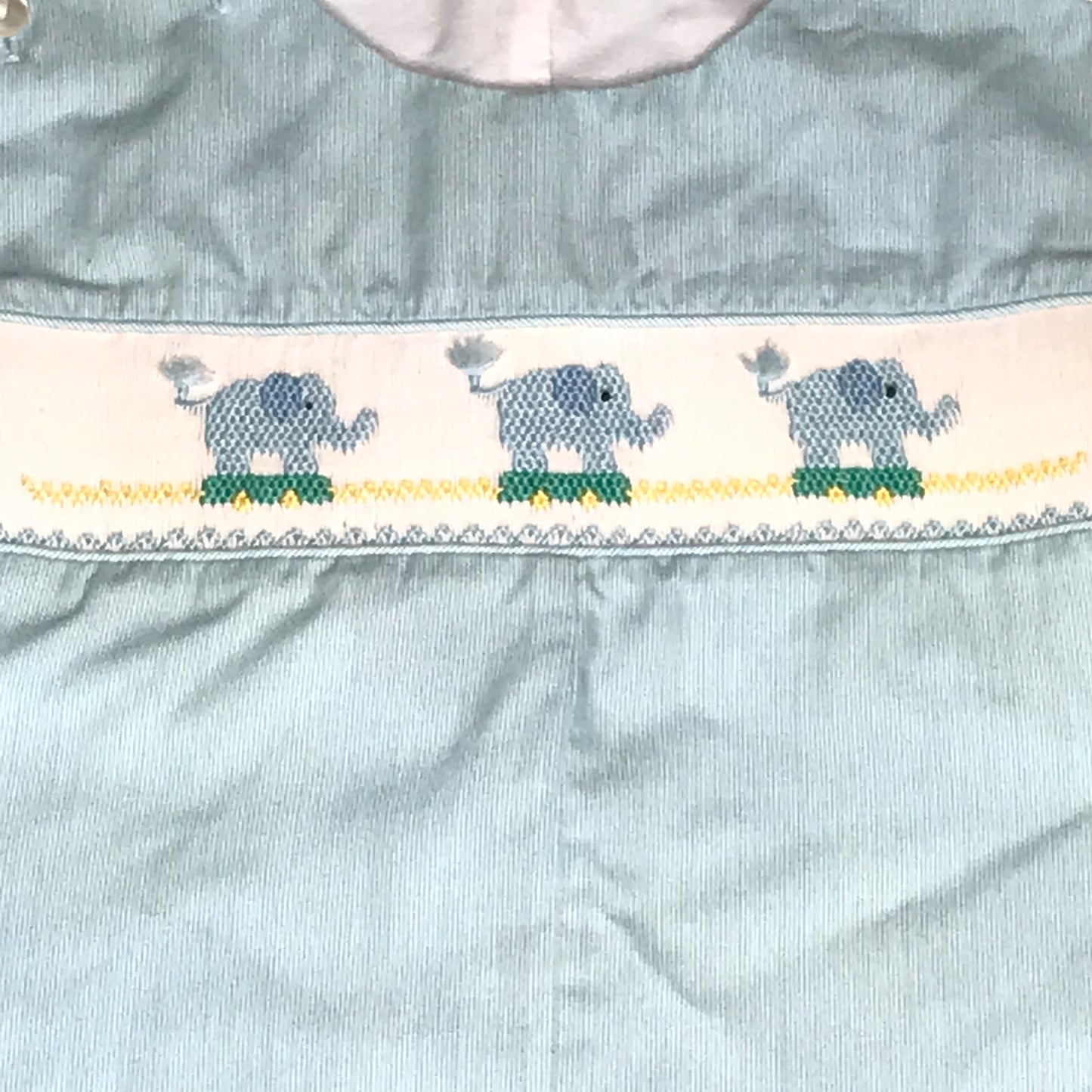 Petit Bebe Baby Boy Smocked Elephant Jon Jon Size 24M