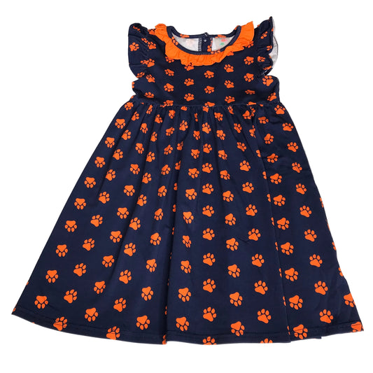 Stitchy Fish Auburn Tigers Paw Print Dress Girl Size 4T