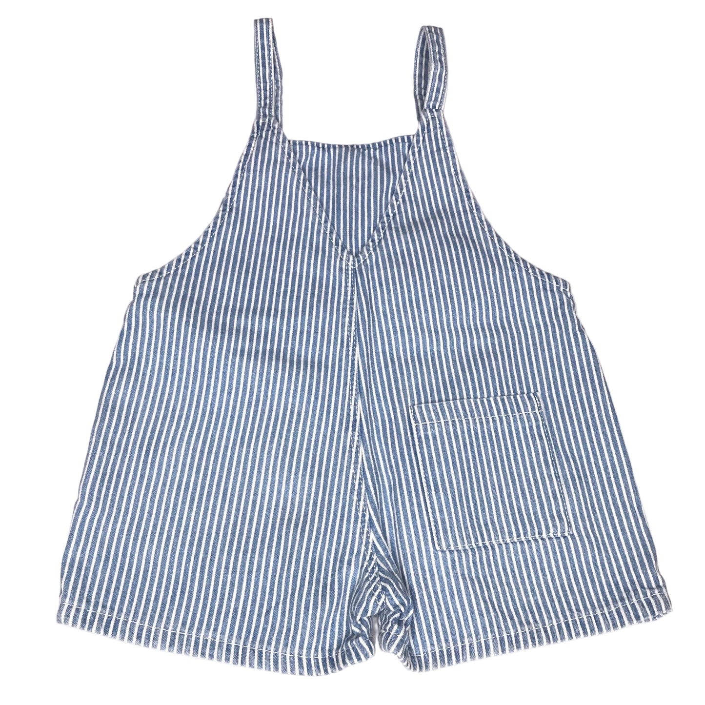 Zara Baby Striped Overall Baby Girl Denim Blue White Size 12-18M