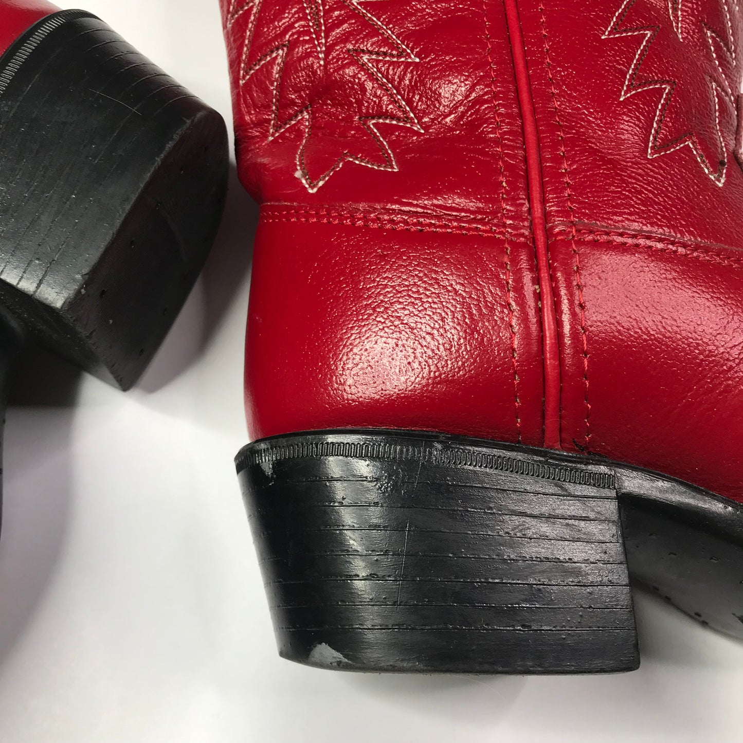 Old West J Toe Western Cowgirl Boots Red Shoes Girls Size 1.5