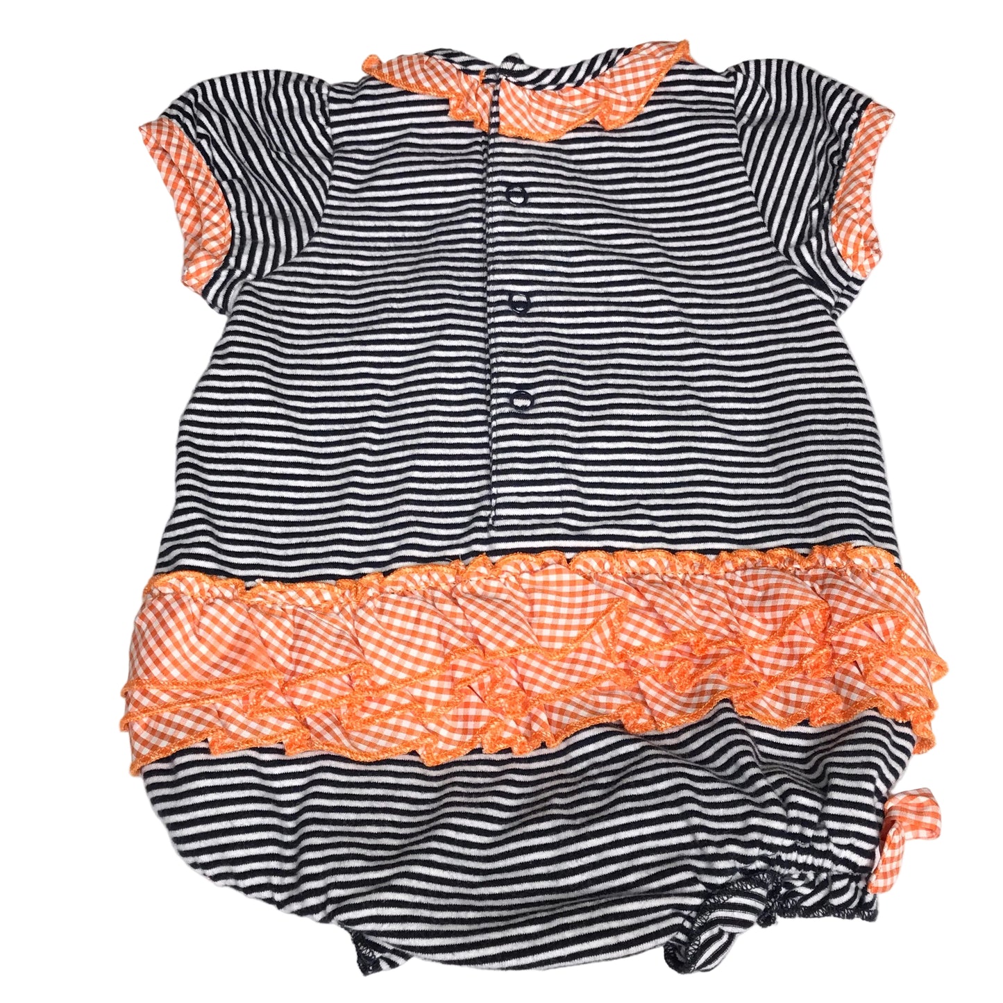 Just Blanks Striped Auburn Tiger Aubie Bubble Romper Baby Girl Size 6M
