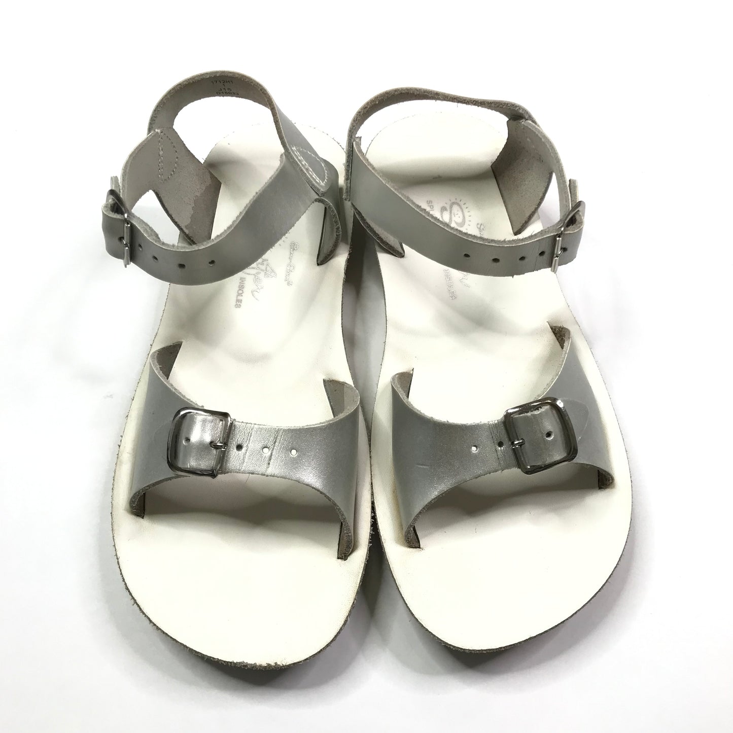 Sun-San Surfer Salt Water Sandals Silver Shoes Girls Size 1