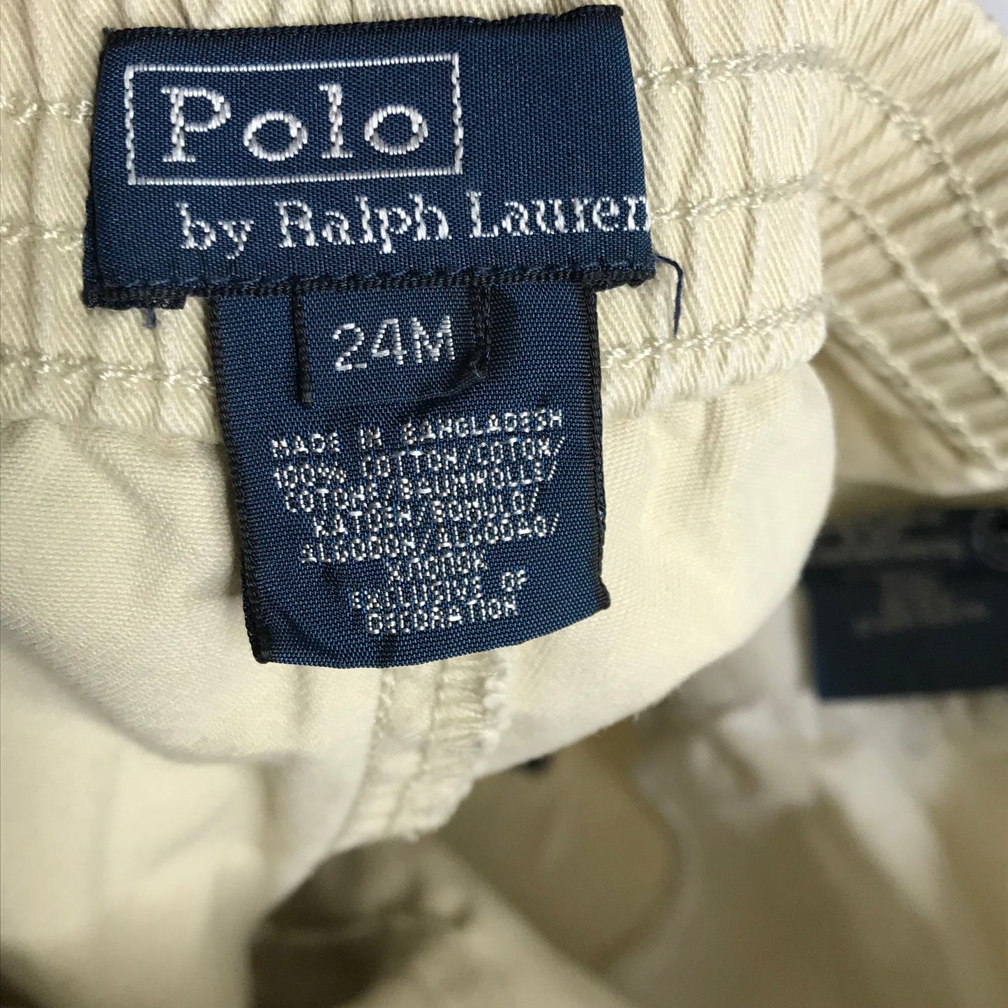 Polo Ralph Lauren Baby Boy Elastic Waist Khaki Chino Shorts Size 24M