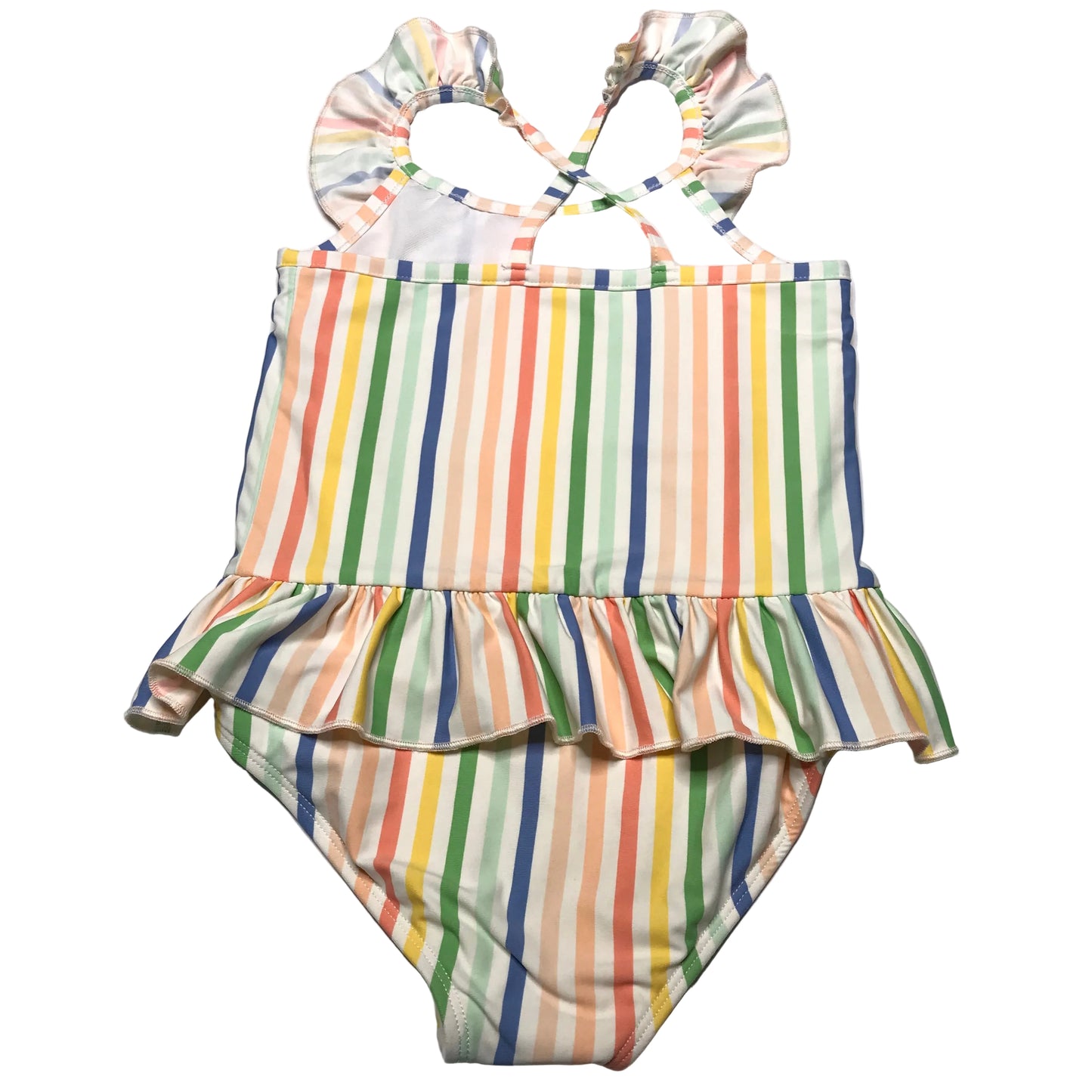 Serendipity by Shrimp and Grits Stripe Rainbow Swimsuit One Piece Size 4-5T