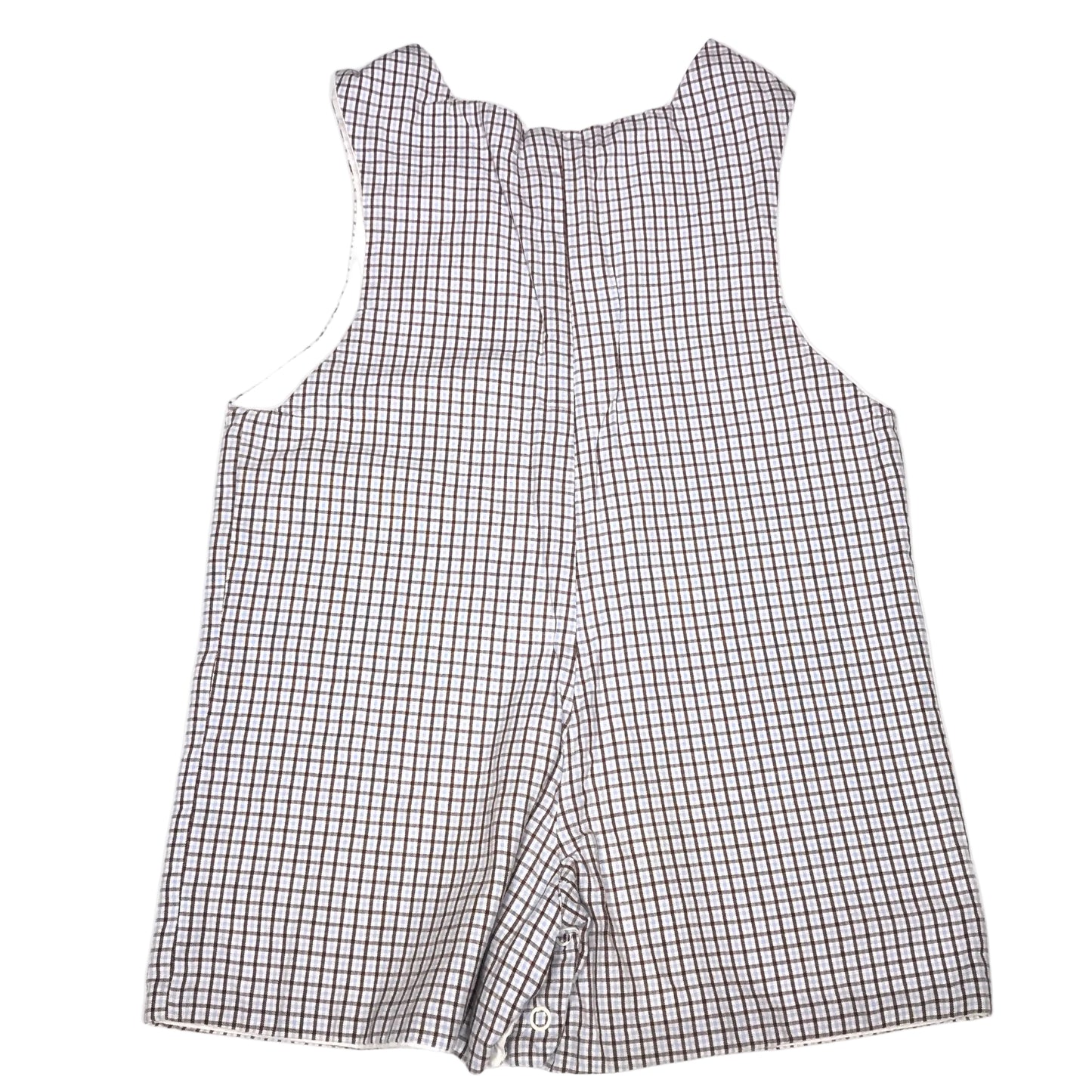 Handmade Jon Jon Plaid Brown White Baby Boy Size 12M
