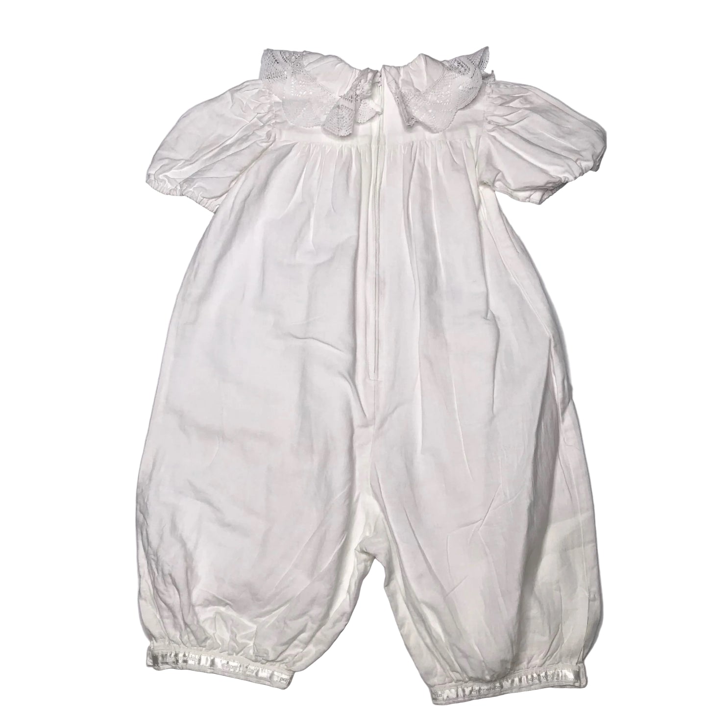 Paper White Heirloom Bubble Romper White Lace Collar Size 2T