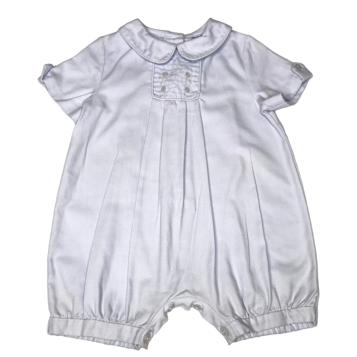 Luli & Me Classic Jon Jon Romper Light Blue Baby Boy Size 12M