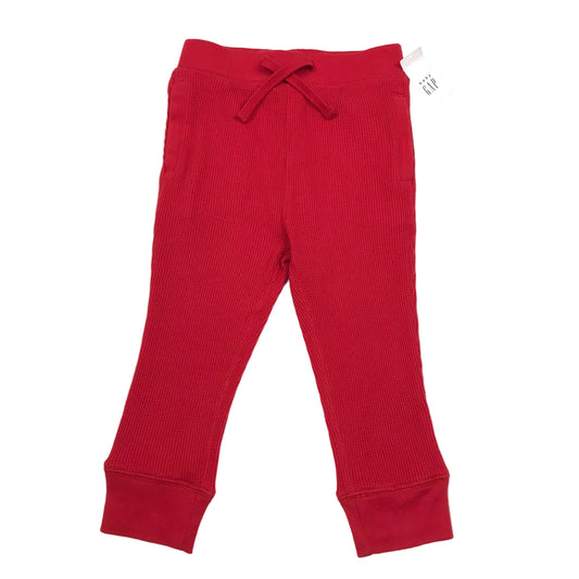 Baby Gap Waffle Knit Jogger Pants Red Boys Size 2T NWT