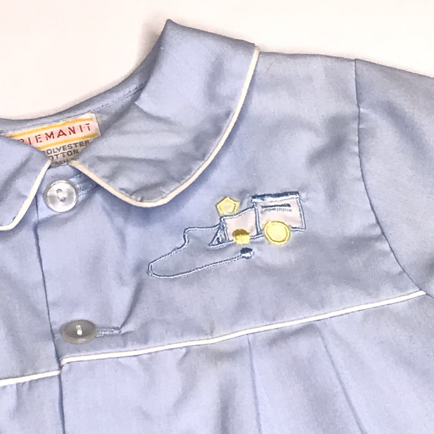 Friemanit Vtg Diaper Set Train Embroidery Baby Boy Size 12M