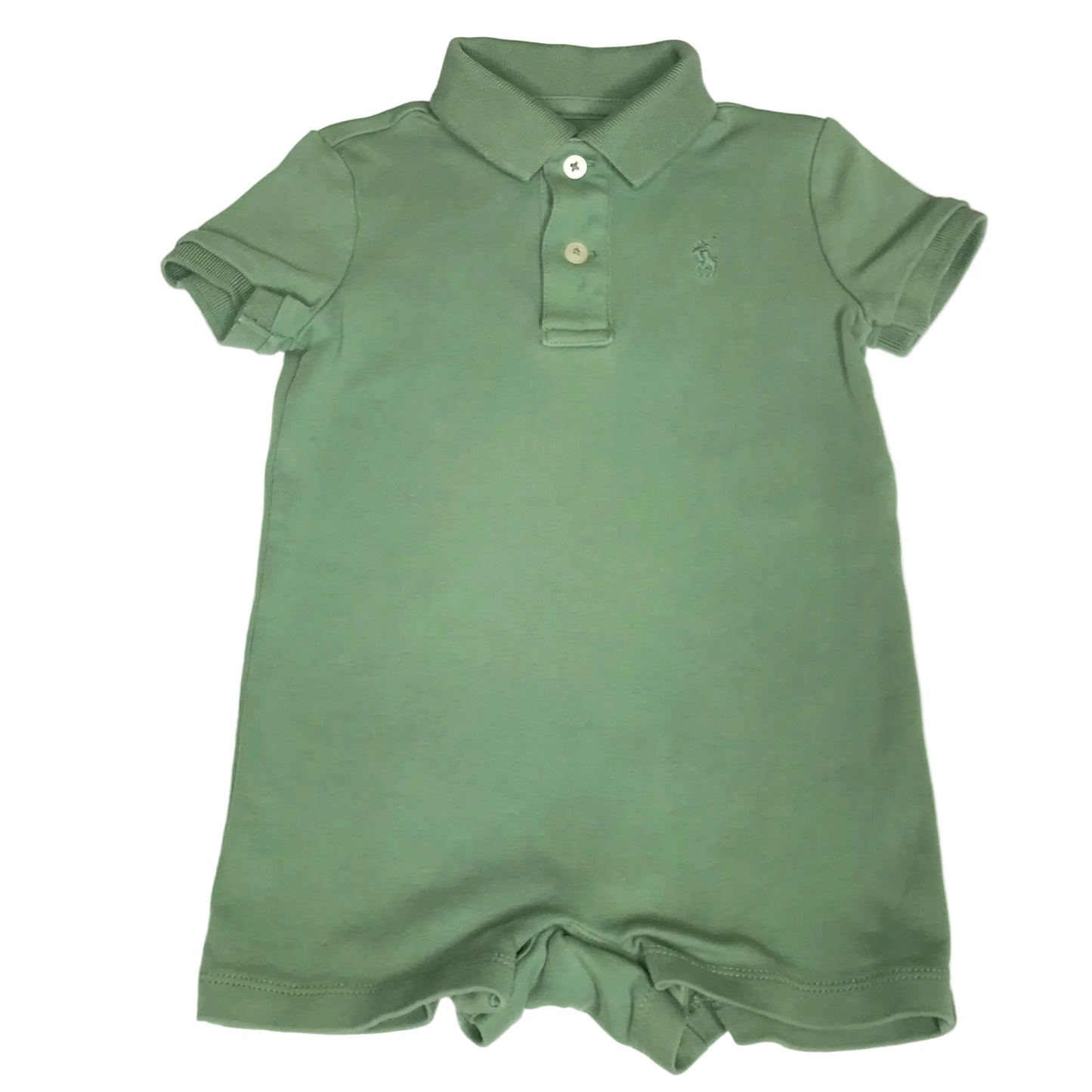 Polo Ralph Lauren Baby Boys Green Soft Cotton Shortall Size 12M
