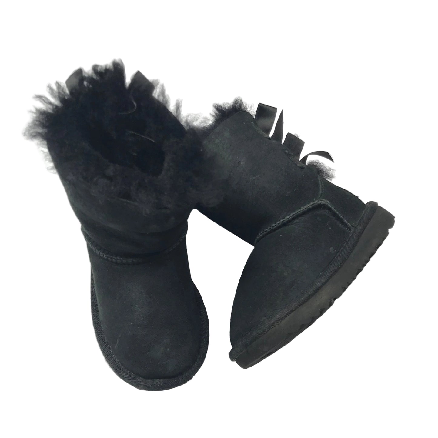 Ugg Bailey Bow Boots Black Shoes Toddler Girls Size 7