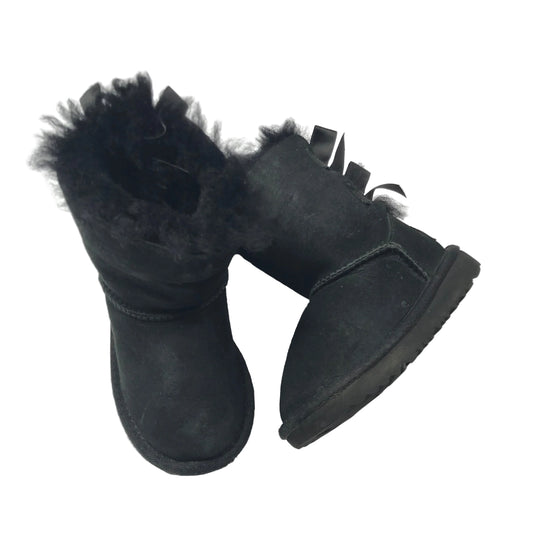 Ugg Bailey Bow Boots Black Shoes Toddler Girls Size 7
