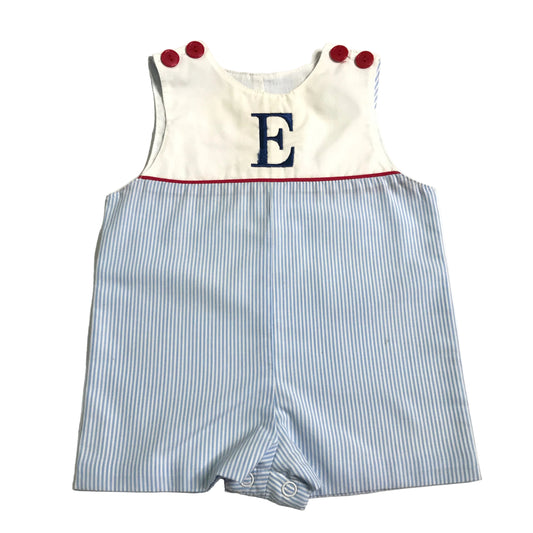 Remember Nguyen Striped Jon Jon “E” Monogram Baby Boy Size 3M