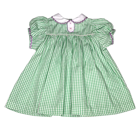 TBBC The Beaufort Bonnet Company Mary Dal Dress WindowPane Baby Girl Size 18/24M