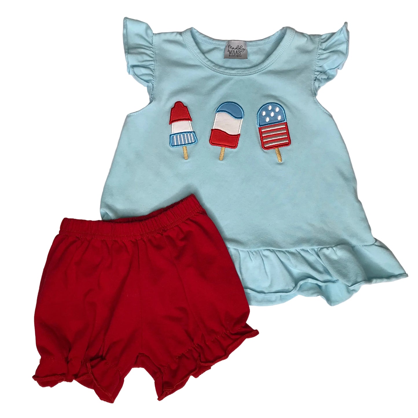 Maddy Myla’s Boutique Patriotic Summer Treats Bloomer Set Baby Girl Size 12-18M