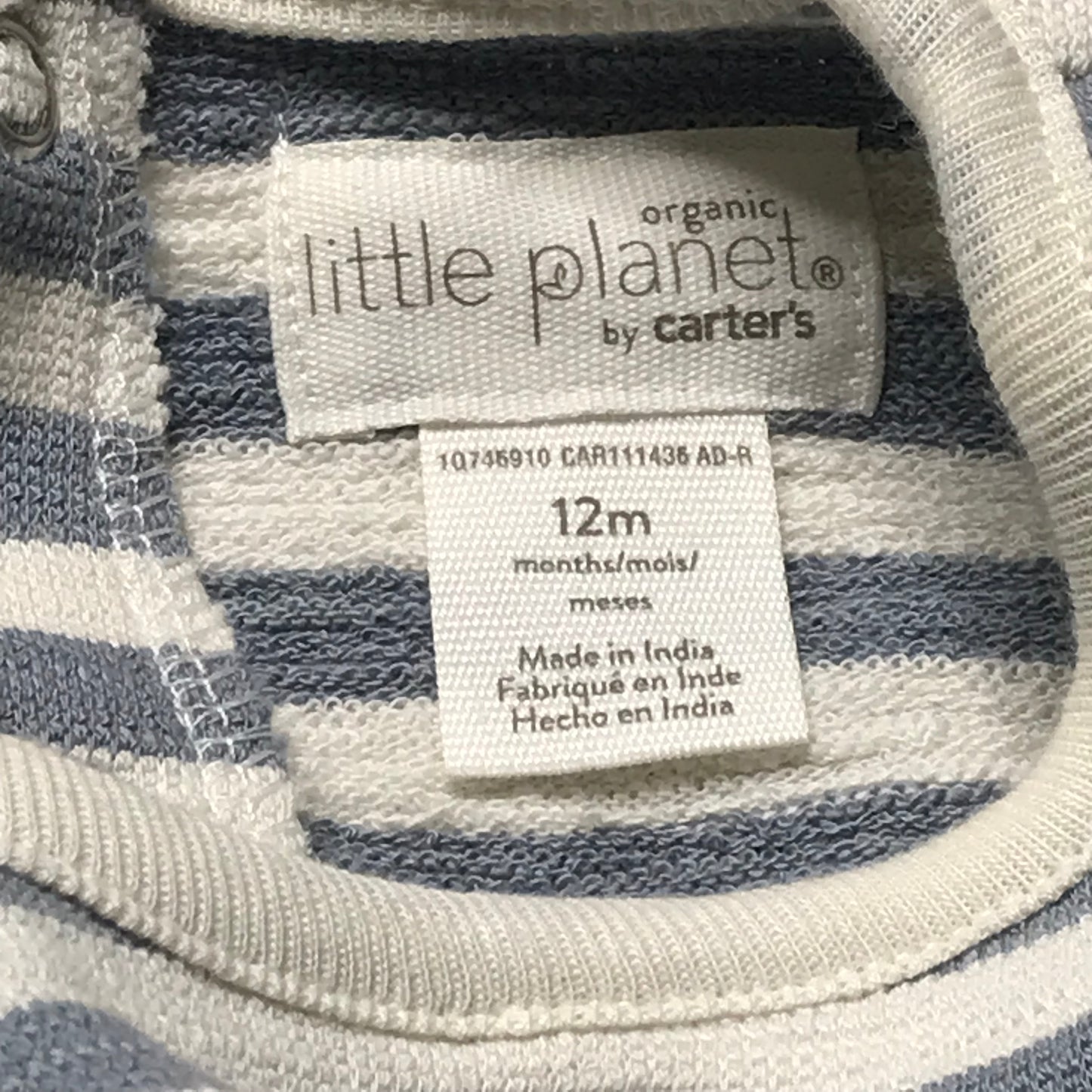 NWT Little Planet Stripe Bubble Romper Baby Girl Size 12M