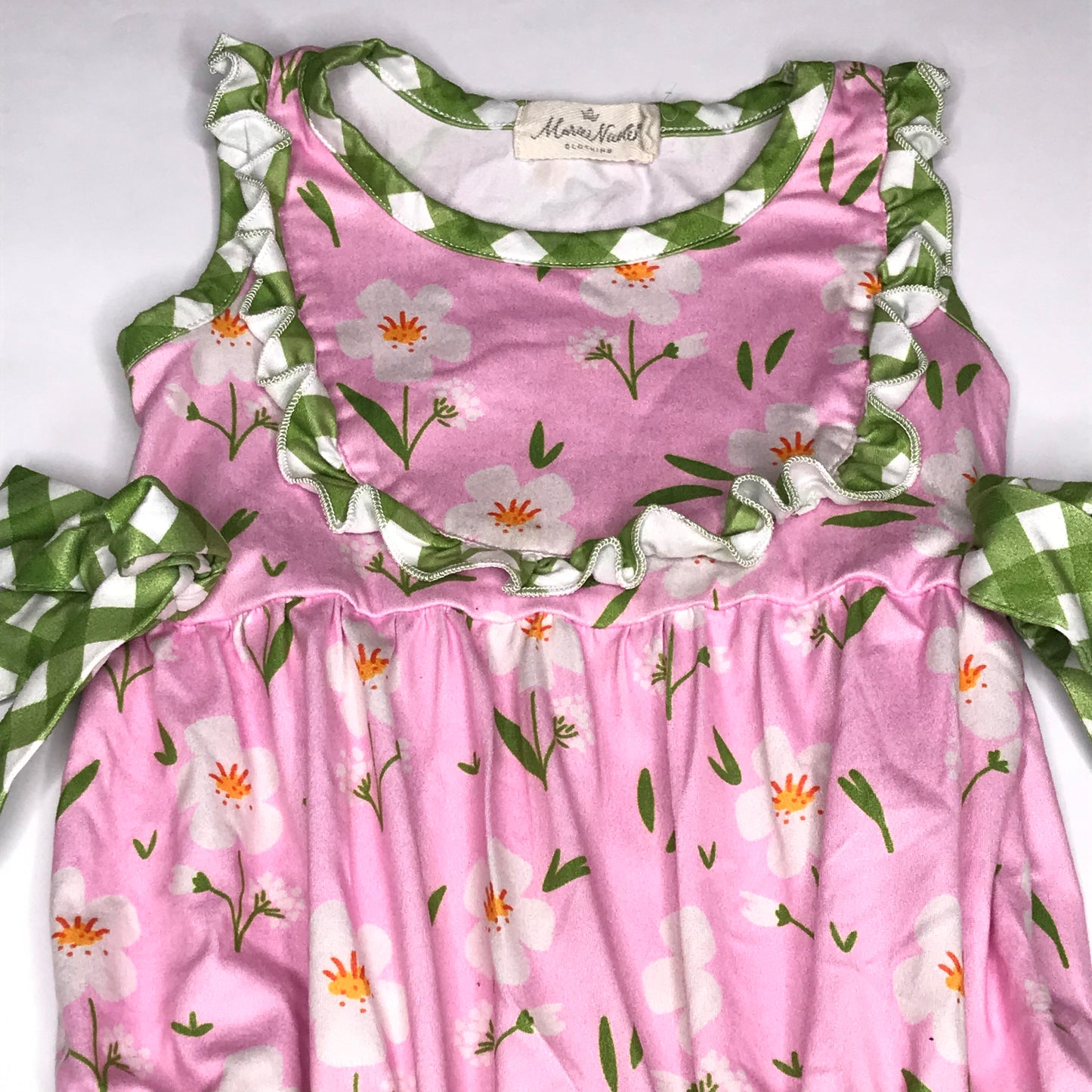 Marie Nicole Tulip Garden Ruffle Bubble Romper Baby Girl Size 12-18M