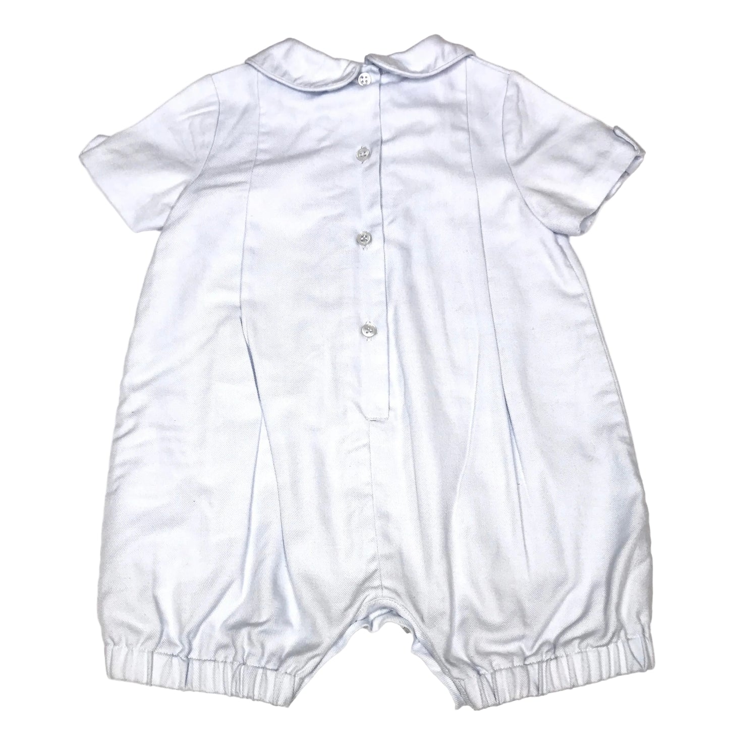 Luli & Me Classic Jon Jon Romper Light Blue Baby Boy Size 12M