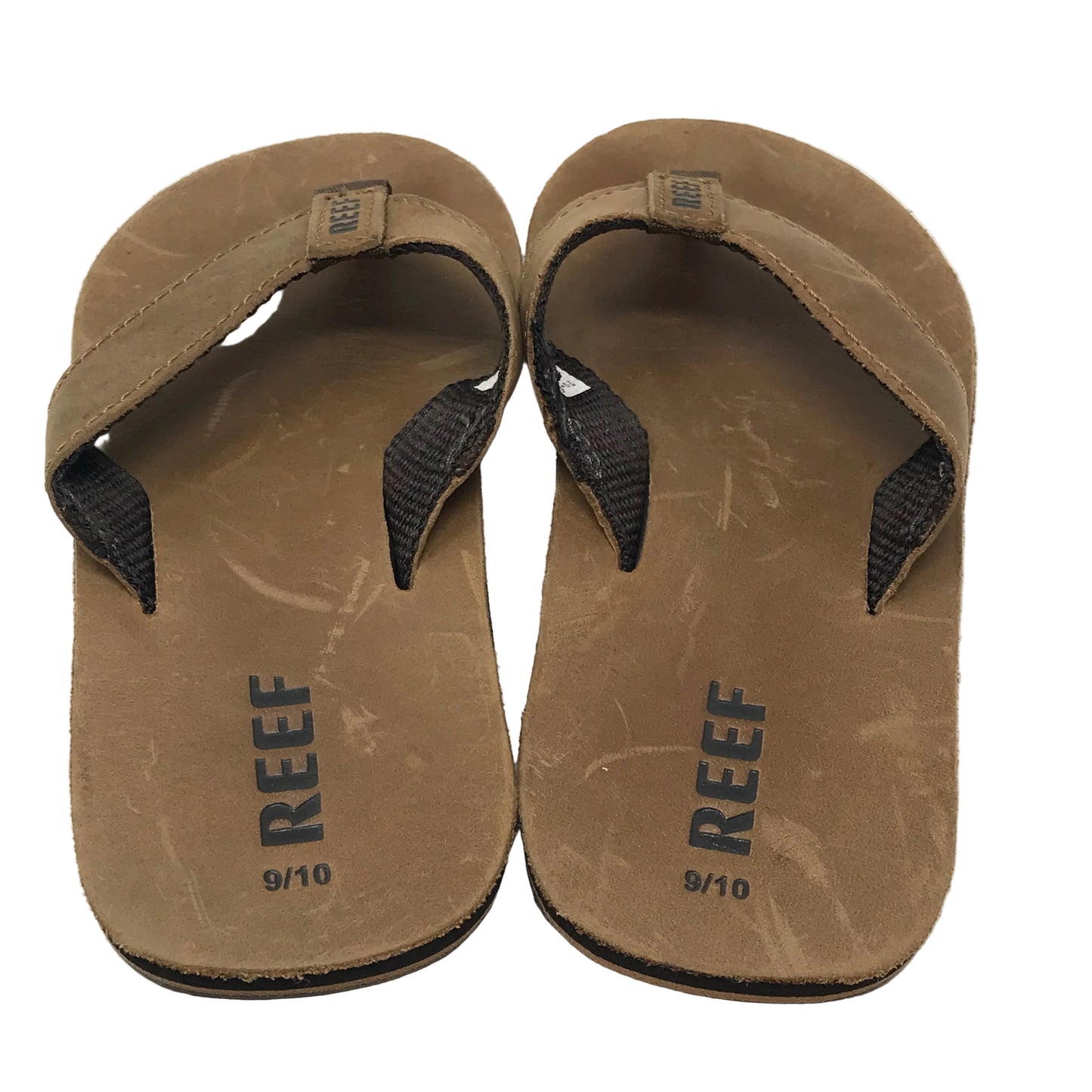 Reef Smoothy Leather Flip Flops Boys Size 9/10