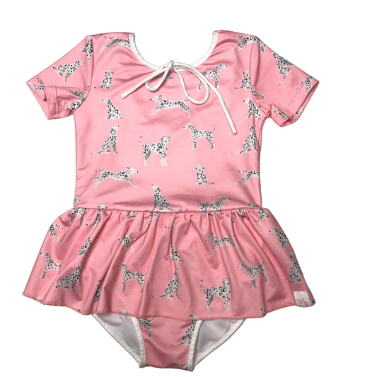SweetHoney Twirl Skirt One Piece Swimsuit Dalmatian Dotty Puppy Size 5