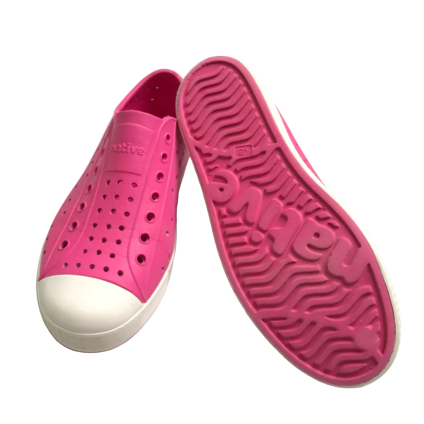 Native Jefferson Slip On Waterproof Sneakers Shoes Pink Girl Shoes Size J3