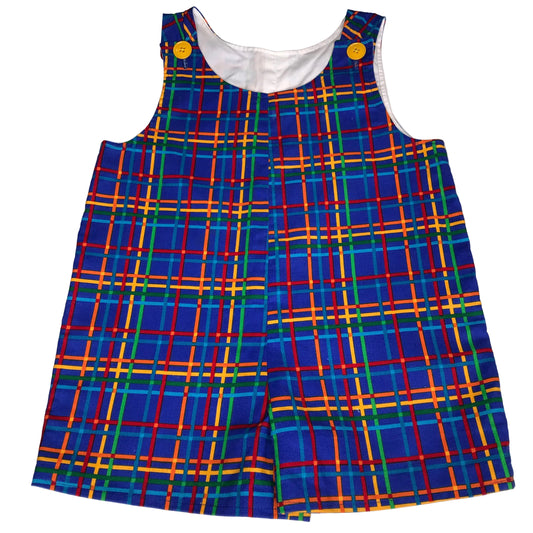 Handmade Shortall Jon Jon Plaid Multicolored Baby Boy Size 2