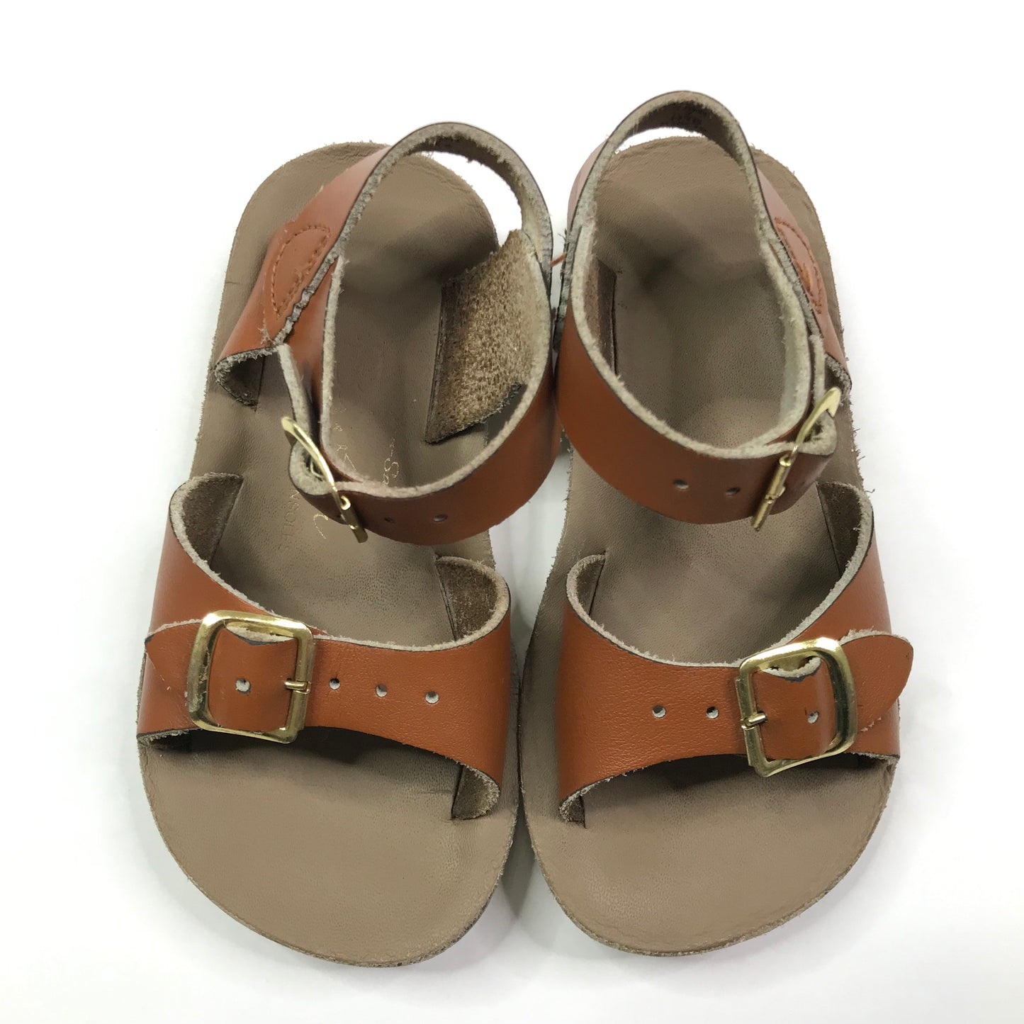 Sun-San Surfer Salt Water Sandals White Shoes Tan Unisex Size 7
