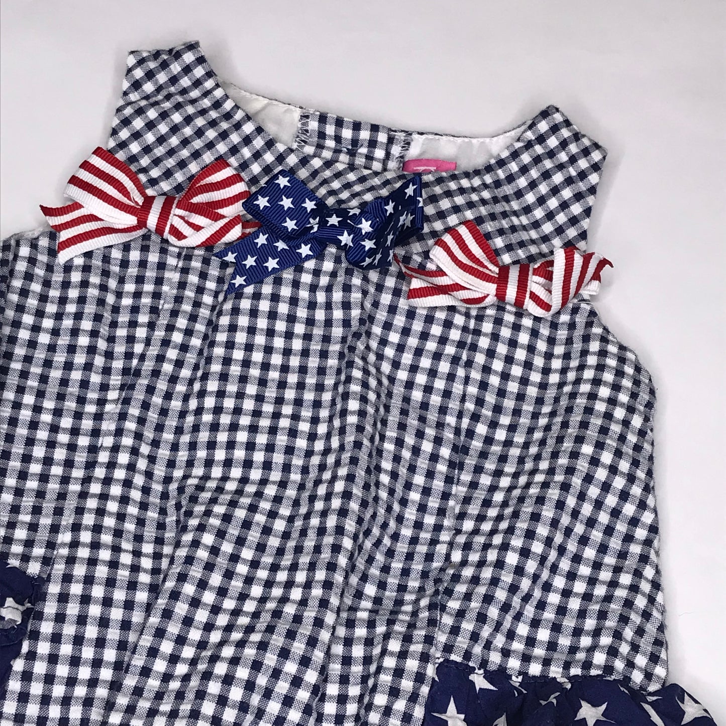 Goodlad Gingham Americana Patriotic Bubble Romper Baby Girl Size 3M